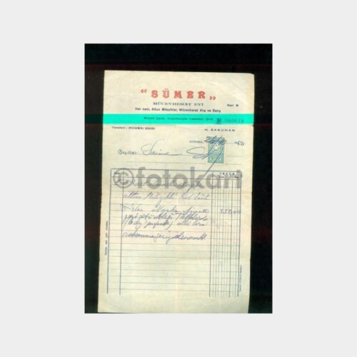 1950 Saruhan Kuyumcu Faturası