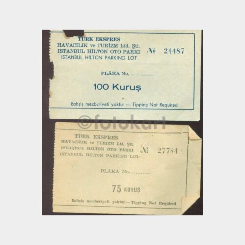 1970 Hilton Oteli Otopark Makbuzu (2 Adet)