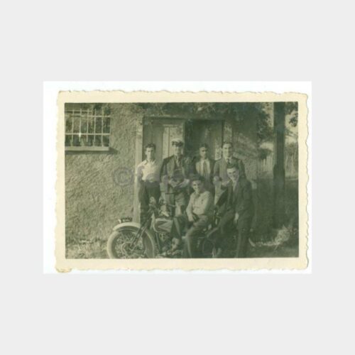 1939 Eski Motorsiklet ve Grup Fotoğraf