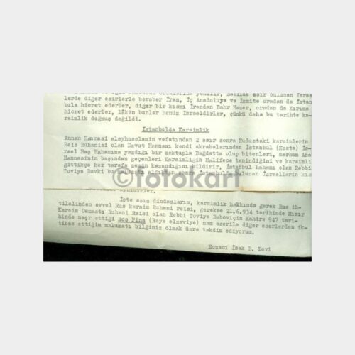 İstanbul Musevi Karaimleri Yazısı
