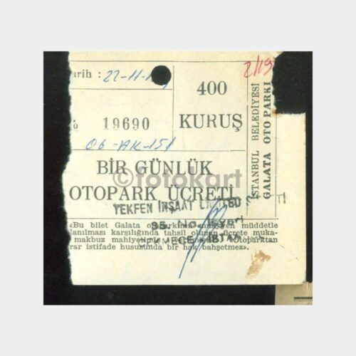 1966 İstanbul Otopark Makbuzu