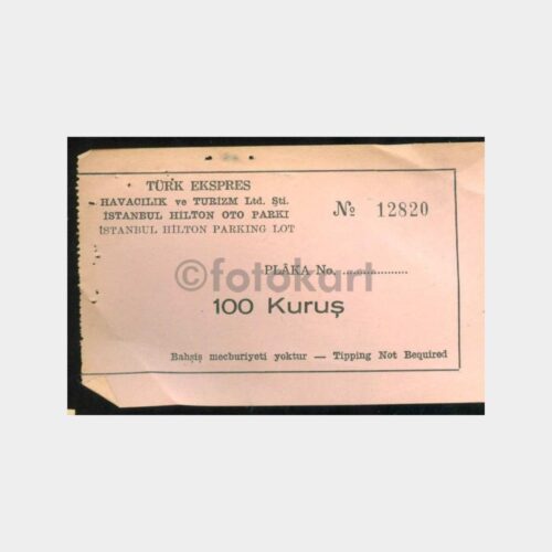 1966 İstanbul Otopark Makbuzu