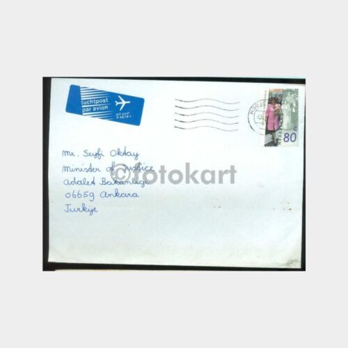 1993 Hollanda Pullu Zarf