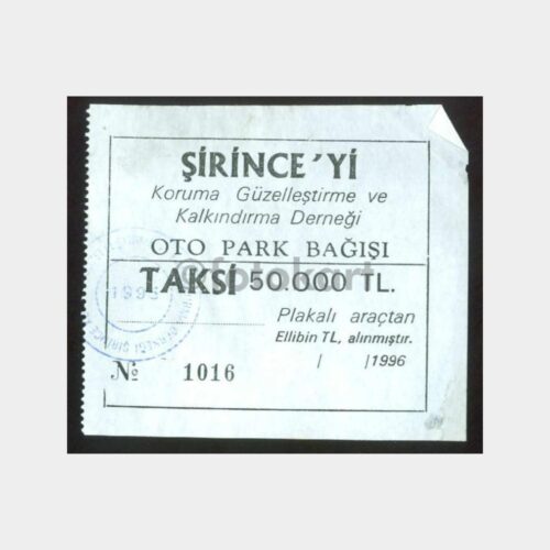 1996 Selçuk Şirince Konulu Makbuz