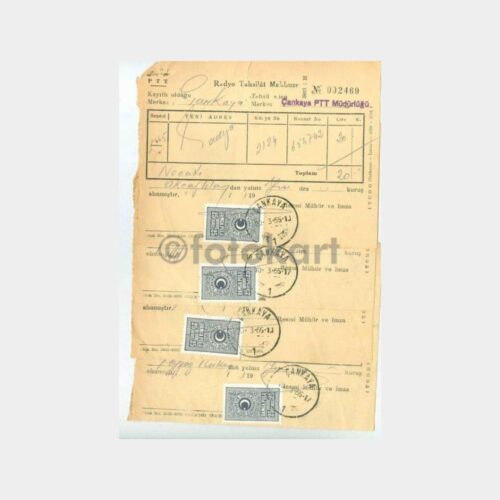 1965 Çankaya Radyo Tahsilat Makbuzu (4 Adet)