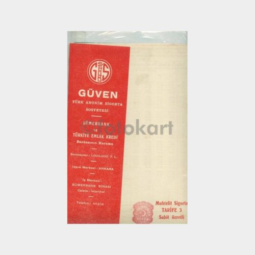 1940 Güven Sigorta Tarife Broşürü