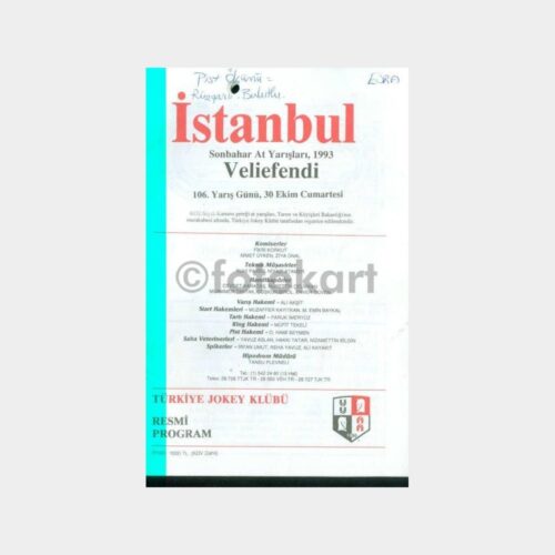 1993 Veliefendi Sonbahar At Koşusu Bülteni