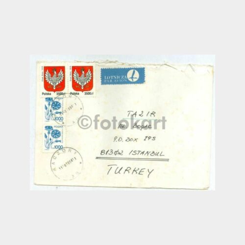 1993 Polonya Çiçek Konulu Pullu Zarf