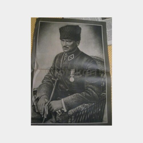 Atatürk Kalpaklı Madalya - Baskı Resim