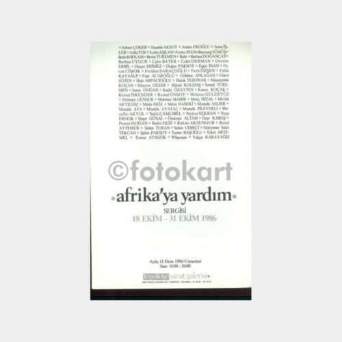 1986 Afrika'ya Yardım Resim Sergisi Davetiyesi
