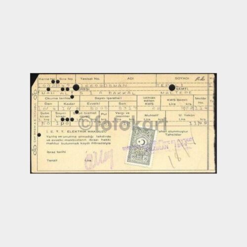 1968 Altınbakkal Maltepe Elektrik Faturası