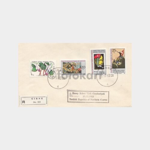 1983 KKTC Kuruluş Kaşeli Girne Damgalı FDC