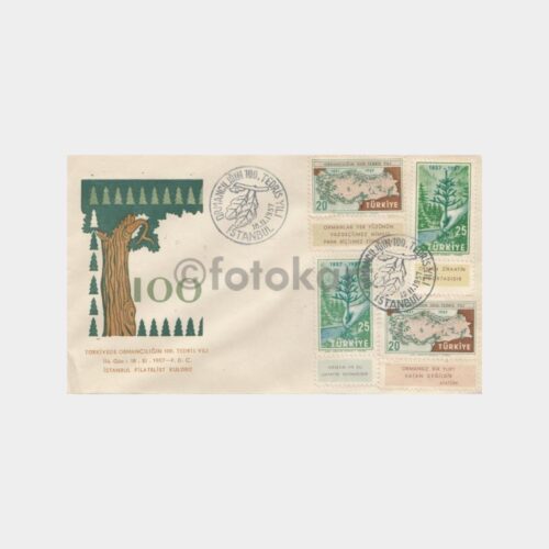 1957 Türk Ormancılığı 100. Yılı Konulu FDC