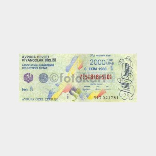 Milli Piyango - 08.10.1988 A - Avrupa Çekiliş