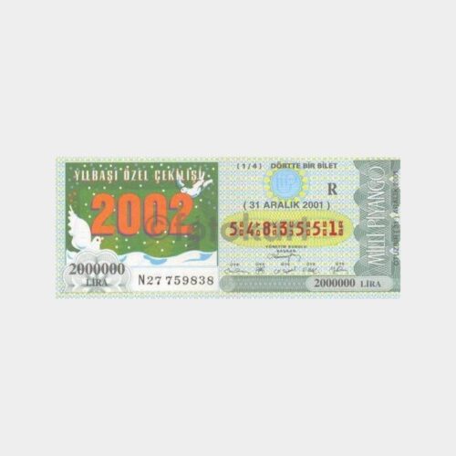 Milli Piyango - 31.12.2001 R-5483551 Yılbaşı