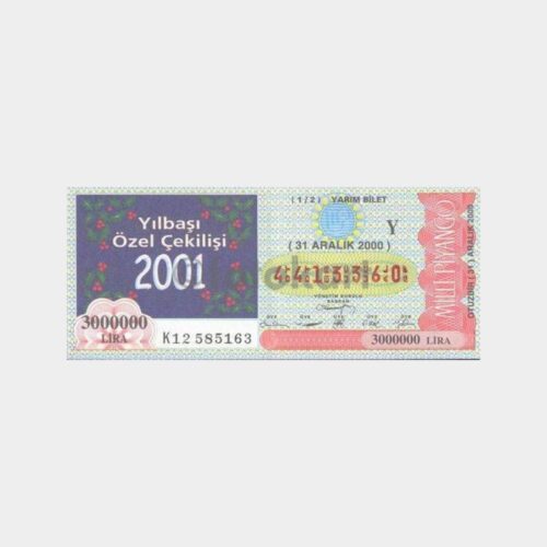 Milli Piyango - 31.12.2000 Y-4413360 Yılbaşı Çekilişi
