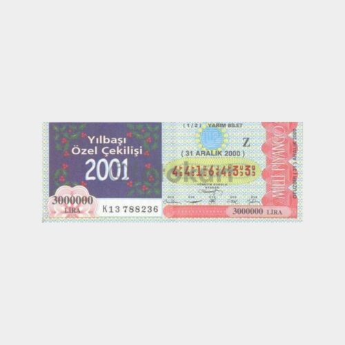 Milli Piyango - 31.12.2000 Z-4416433 Yılbaşı Çekilişi