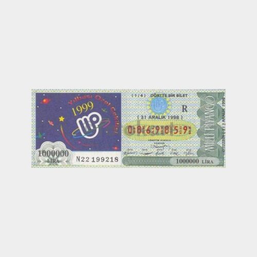 Milli Piyango - 31.12.1998 R-0869859 Yılbaşı Çekilişi