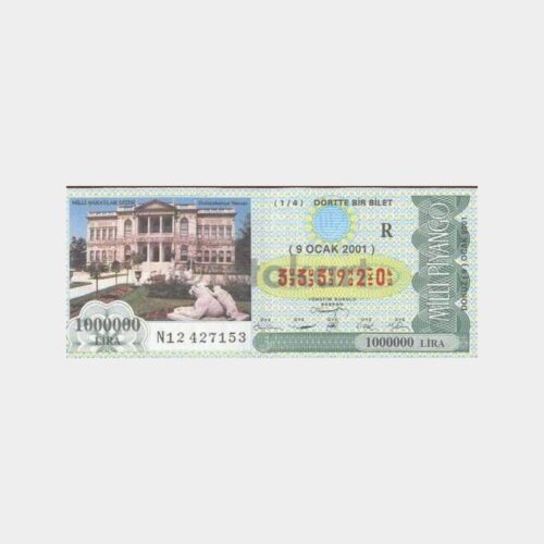 Milli Piyango - 09.01.2001 R-333920 Dolmabahçe Sarayı