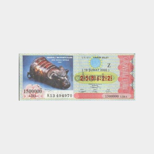 Milli Piyango - 19.02.2000 Z-258622 Frig Koç Başlı