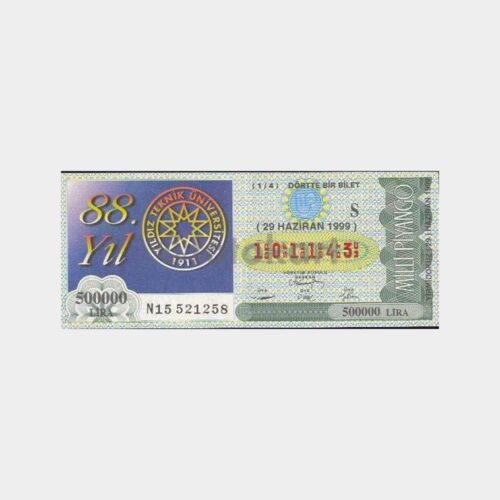 Milli Piyango - 29.06.1999 S-101143 Yıldız Teknik Üniversite