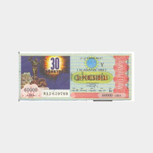 Milli Piyango - 30.08.1993 Y-198531 Afyon Zafer Günü