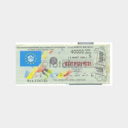 Milli Piyango - 05.03.1994 S-379292 7. Avrupa Çekilişi