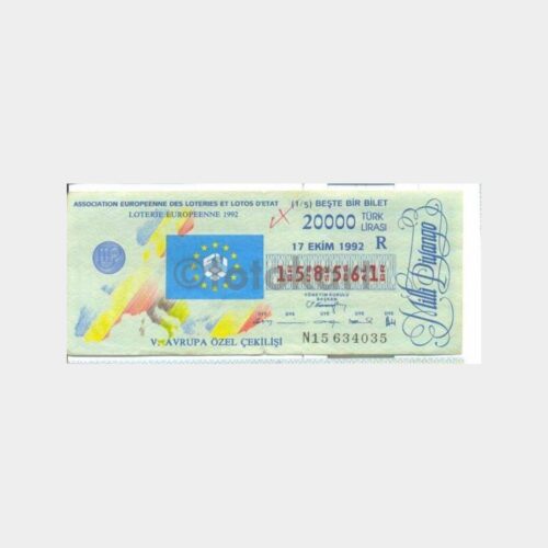 Milli Piyango - 17.10.1992 R-158561 5. Avrupa Çekilişi