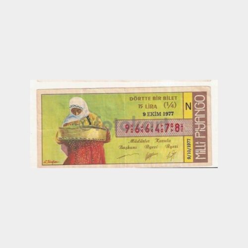 Milli Piyango - 09.10.1977 N-966478 Köy Yaşamı