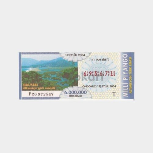 Milli Piyango - 19.09.2004 T-693671 Dalyan