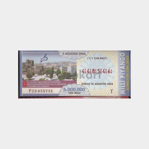 Milli Piyango - 09.08.2004 T-448546 Hacettepe