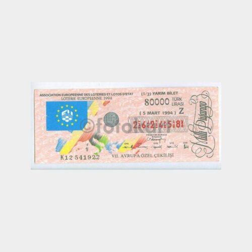 Milli Piyango - 05.03.1994 Z-262458 7. Avrupa Ç. Yarım