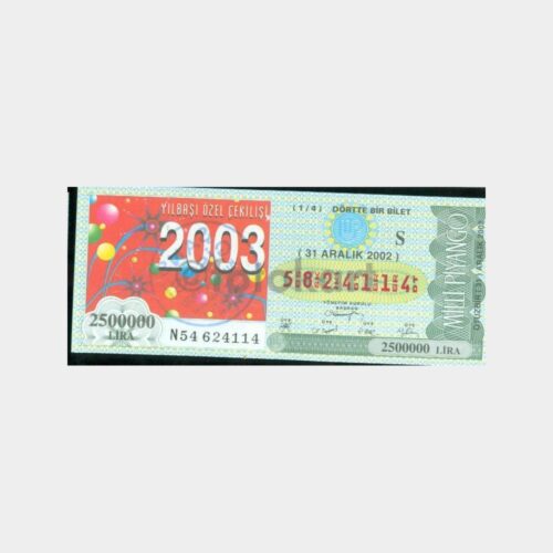 Milli Piyango - 31.12.2002 Z-5824114 Yılbaşı