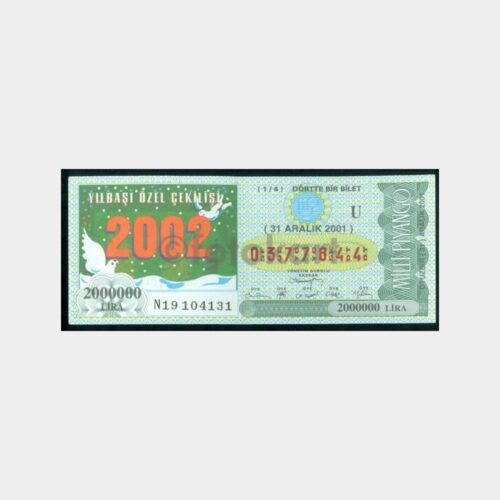 Milli Piyango - 31.12.2001 U-0377844 Yılbaşı