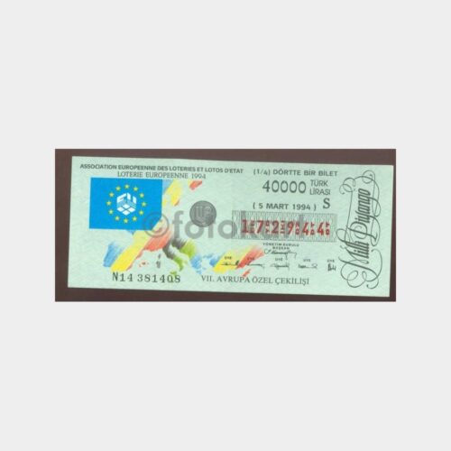 Milli Piyango - 05.03.1994 S-172944 7. Avrupa Çekilişi