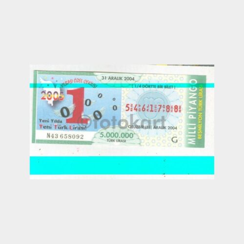 Milli Piyango - 31.12.2004 G-5461788 Yılbaşı