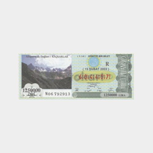 Milli Piyango - 19.02.2003 R-563523 Rize Artvin Kaçkarlar