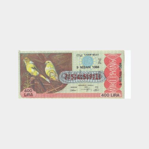 Milli Piyango - 09.04.1984 Z-754591 Kanaryalar