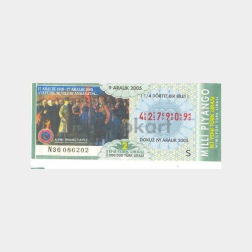 Milli Piyango - 09.12.2005 S-427909 Atatürk Ankarada