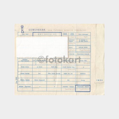 1966 Sümerbank Ücret Bordrosu Zarfı