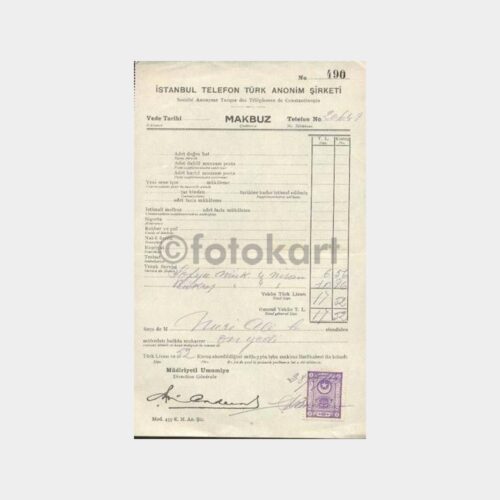 1932 İstanbul Yurtdışı Telefon Faturası