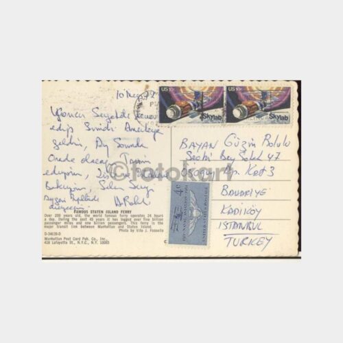 1977 ABD Uzay ve Uçak Konulu Pullu Kartpostal - Görsel 2
