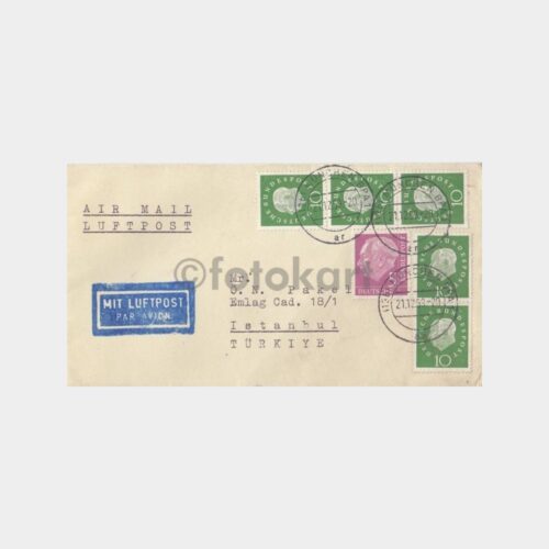 1959 Almanya Uçak Damgalı Zarf
