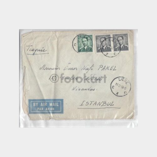 1958 Belçika Liege Uçak Mektup Zarfı