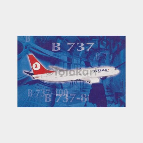 THY Türk Hava Yolları B-737-400 Uçak Kartpostal