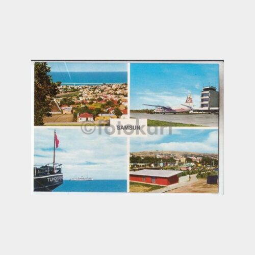 1975 Samsun Uçak Vapur Görünüş Kartpostal