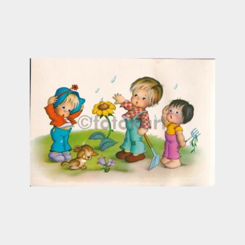 1975 Çocuk Temalı Tebrik Kartpostal