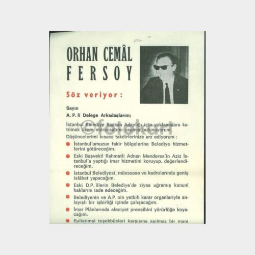 1967 Adalet Partisi - Orhan Cemal Fersoy Seçim Broşürü