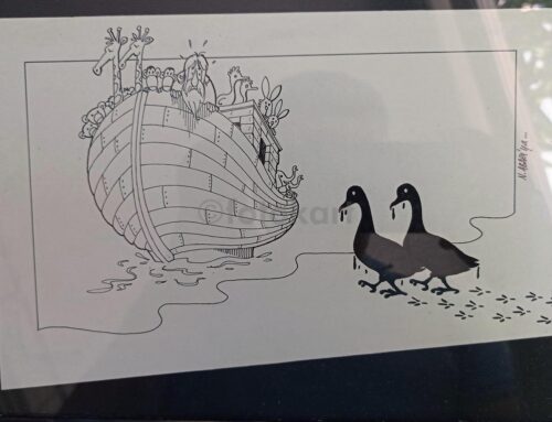 Karikatür Sanatçısı Erdoğan Karayel Ödüllü Çalışması (Çevre Kirliliği-Savaş Konulu, Çerçeveli) - Görsel 2