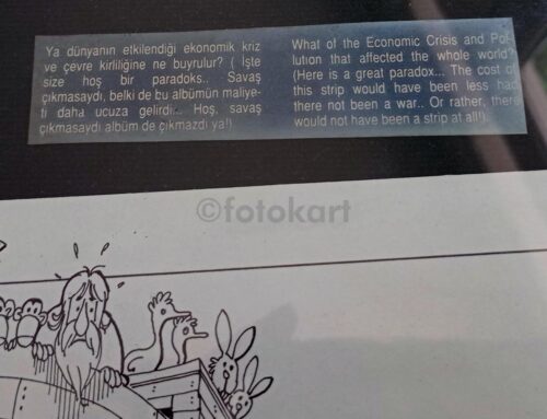 Karikatür Sanatçısı Erdoğan Karayel Ödüllü Çalışması (Çevre Kirliliği-Savaş Konulu, Çerçeveli) - Görsel 3